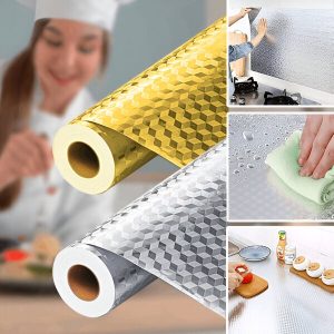Кујнска налепница од алуминиумска фолија - 61x300 см, се сече по мерка, отпорна на масло | ALUMAX