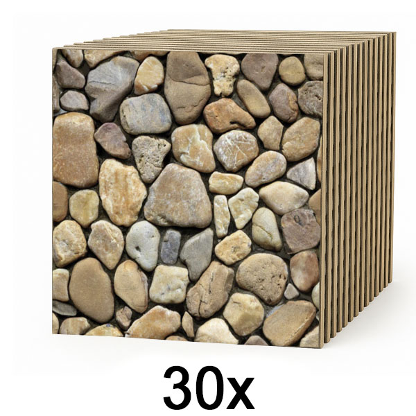 3x 3D ѕидни плочки со ефект на камен – одлепи и залепи | STONEBLOCKS