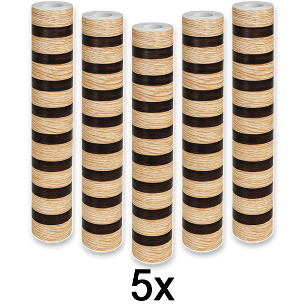 5x Ѕидна налепница со ефект на дрво – 300 x 45 cm, PVC, самолеплива | LINEWALL
