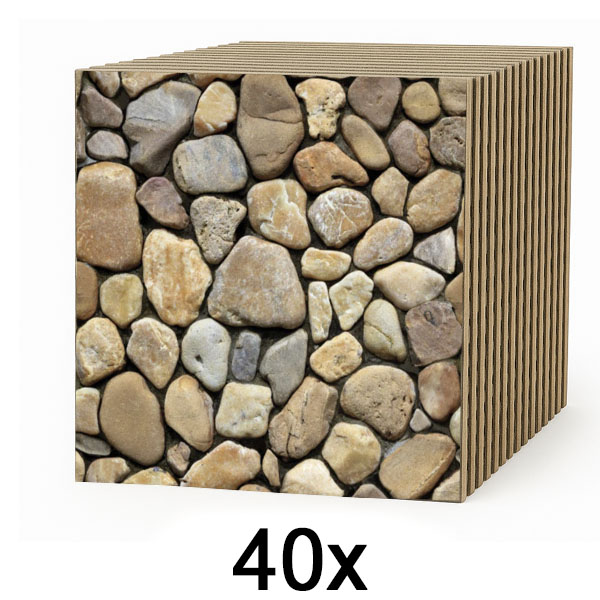 4x 3D ѕидни плочки со ефект на камен – одлепи и залепи | STONEBLOCKS