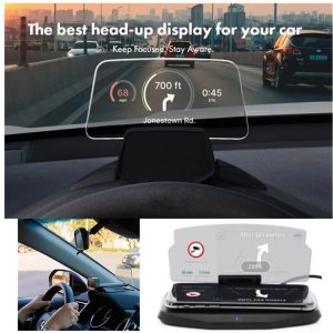 HUD Екран за Ветробранско Стакло - GPS, Повици и Известувања на Вашето Ветробранско Стакло (Без Допирање на Телефонот) | DISPCAR